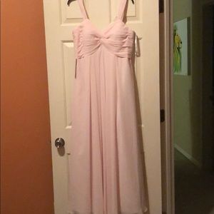 Azazie blushing pink bridesmaid dress
